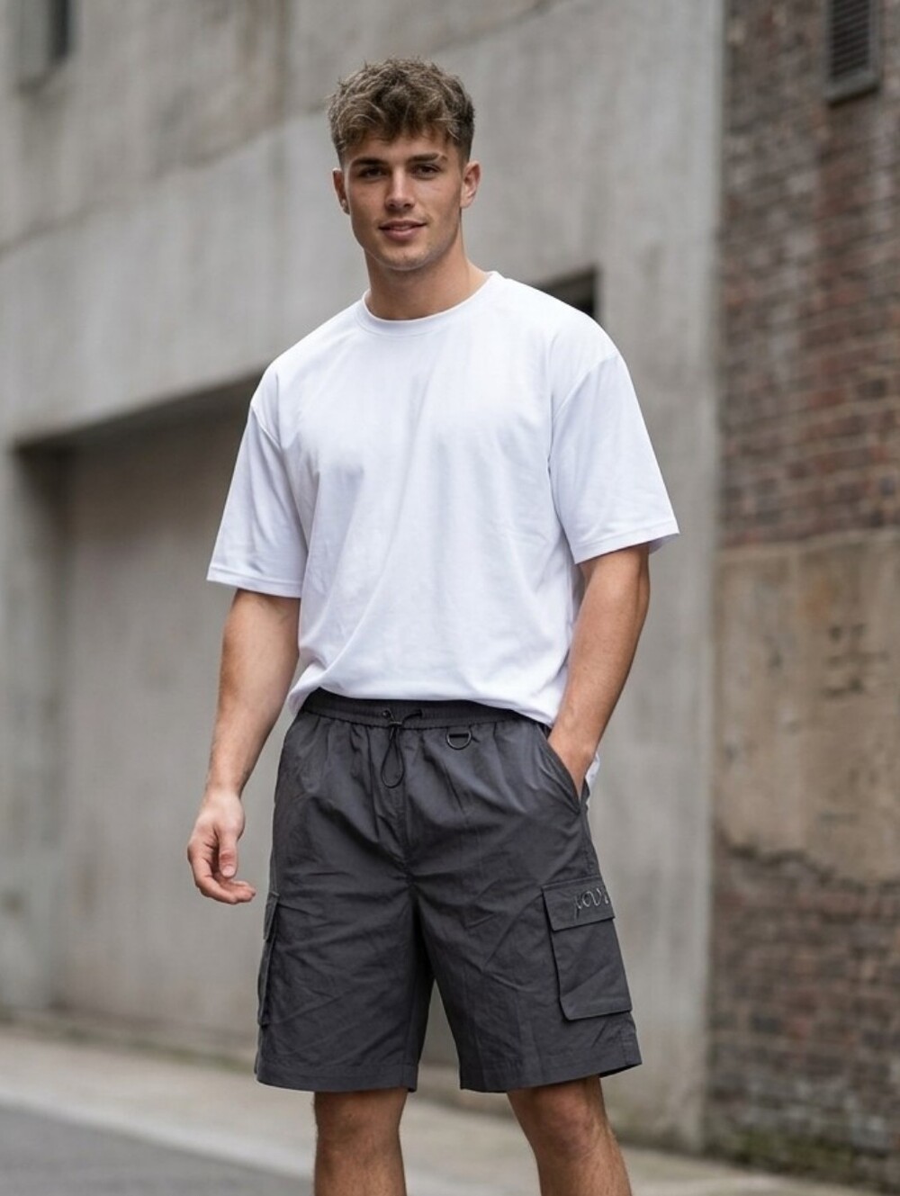 Hours‎ New Mens Streetwear Pullon Grey Shorts Size Medium 9in Inseam City